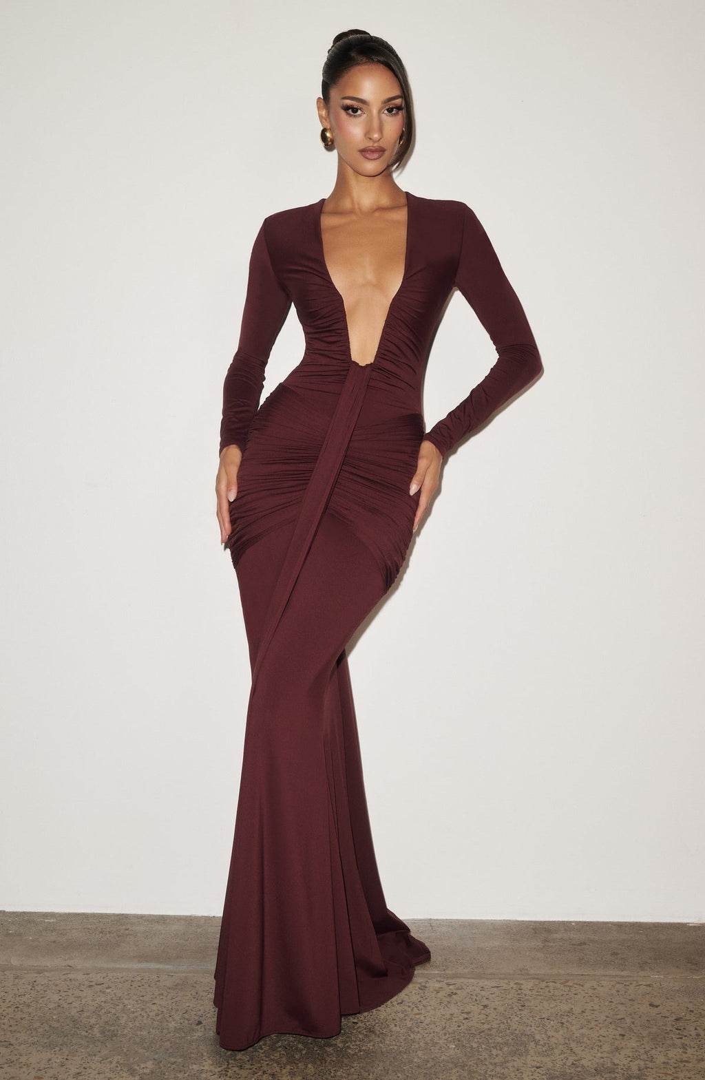 Robe longue Tara — Rouge cerise — vue 5