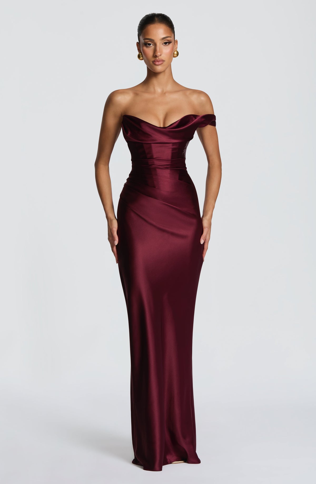 Robe longue Thalassa — Rouge cerise — vue 2