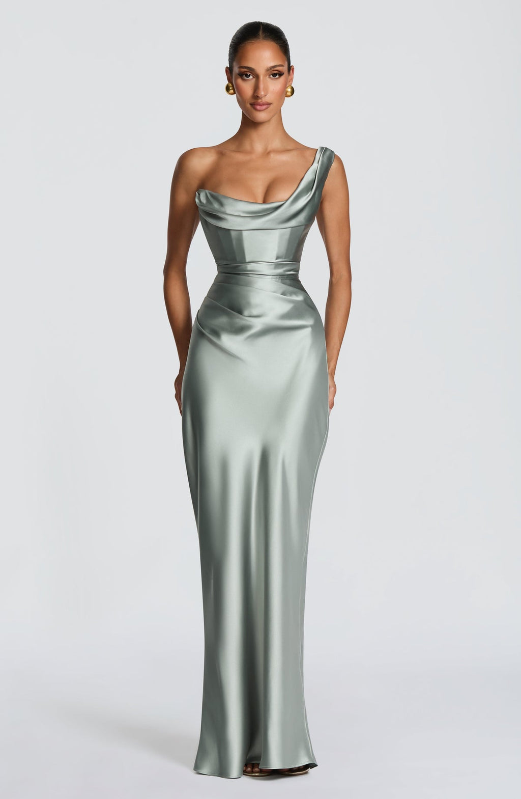 Robe longue Thalassa — Sage — vue 3