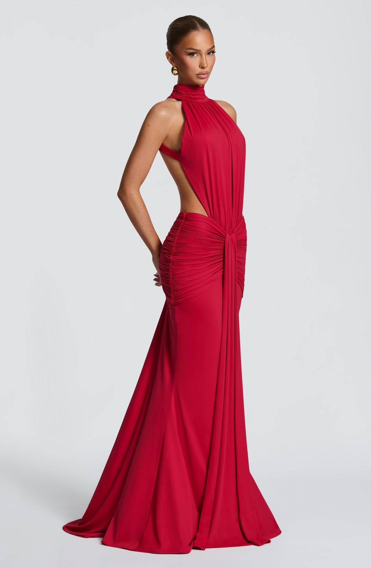 Robe longue Thekla — Rouge — vue 3