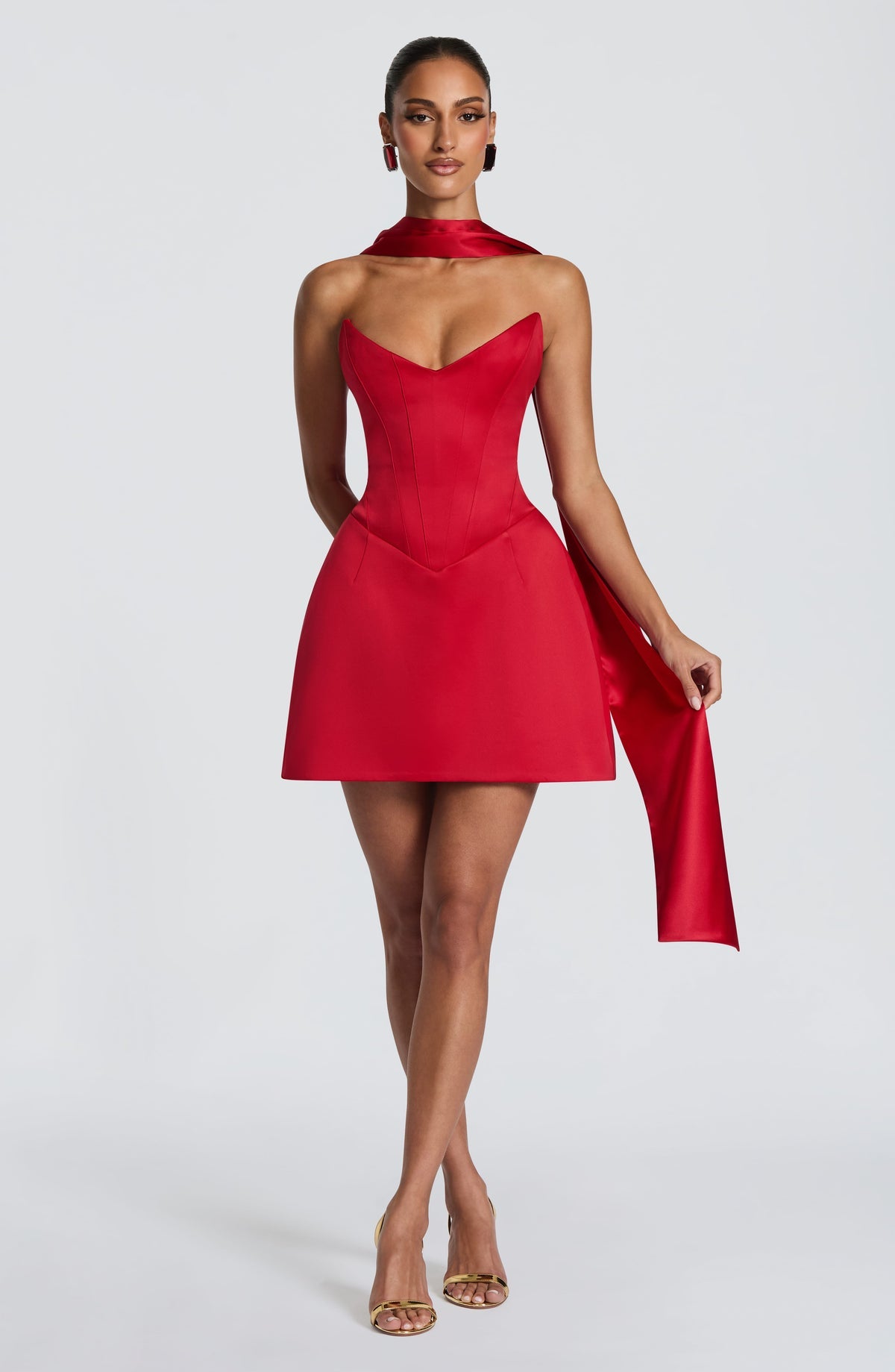 Robe courte Torin — Rouge — vue 5