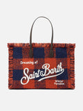 MC2 Saint Barth wool Vanity tote bag — Orange check