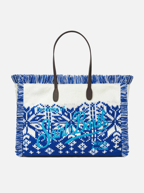 Borsa tote Vanity in lana MC2 Saint Barth — Jacquard nordico