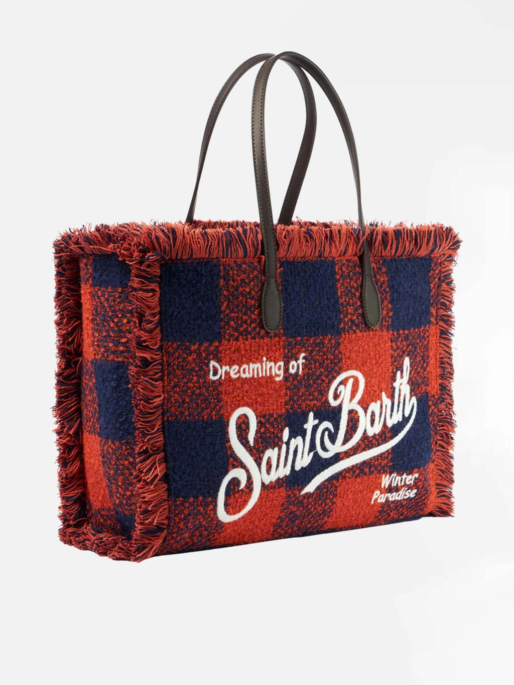 MC2 Saint Barth wool Vanity tote bag — Orange check — view 3