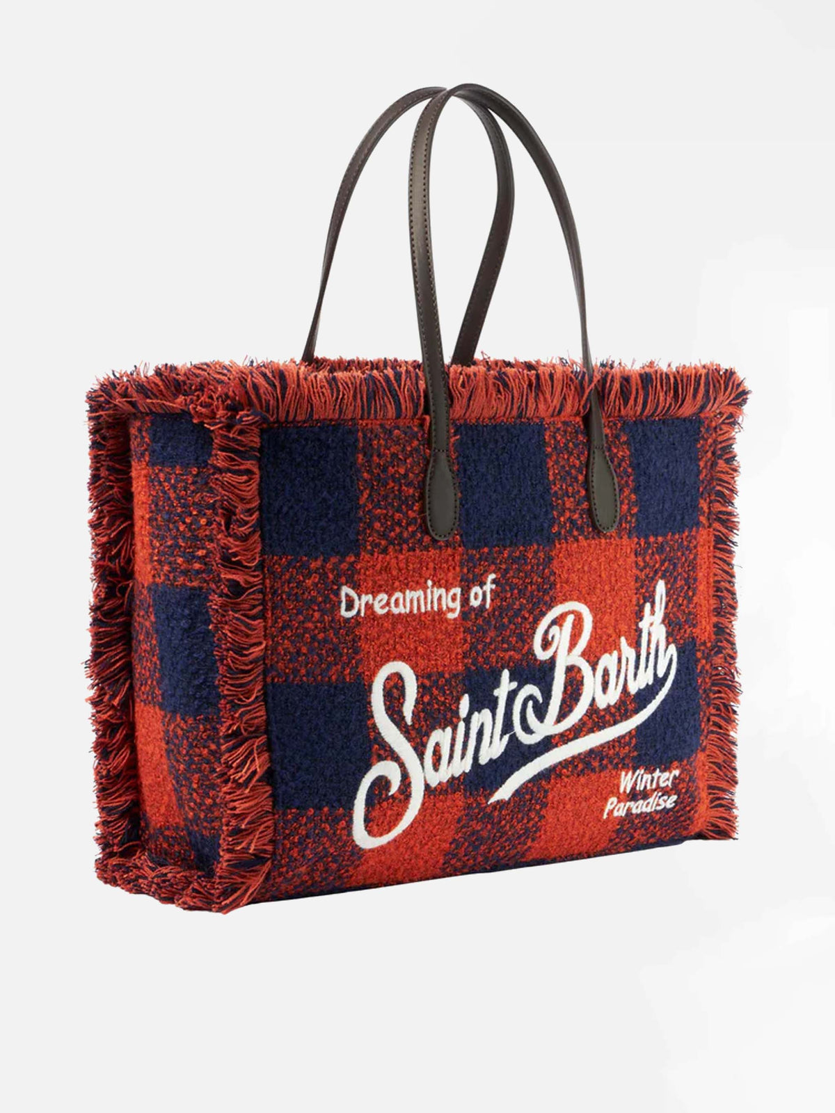 MC2 Saint Barth wool Vanity tote bag — Orange check — view 3