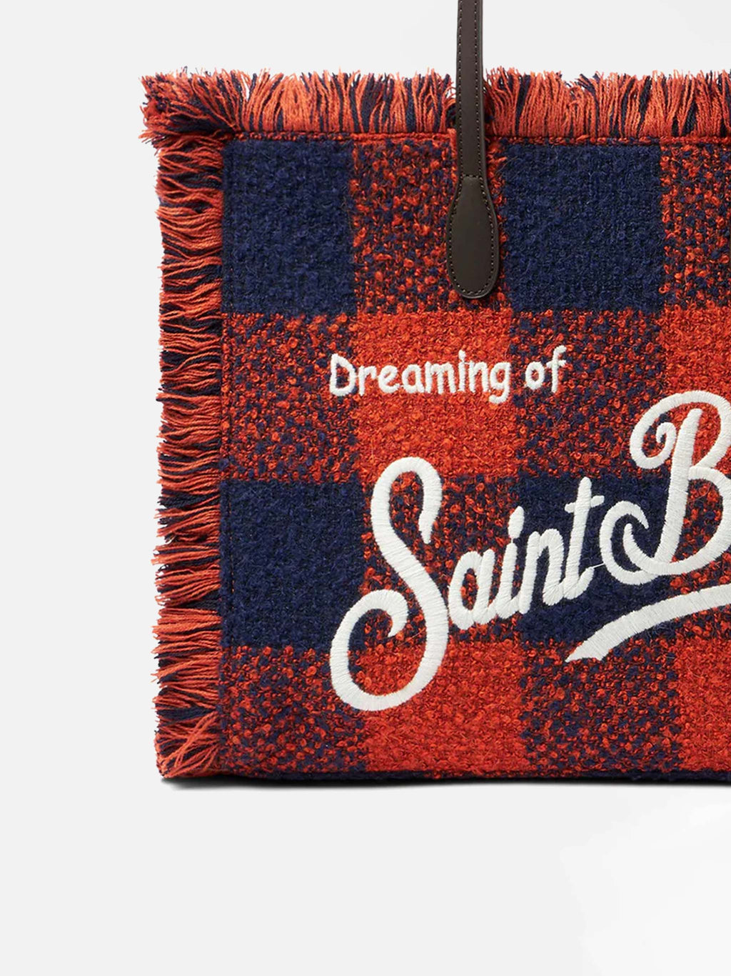 MC2 Saint Barth wool Vanity tote bag — Orange check — view 2
