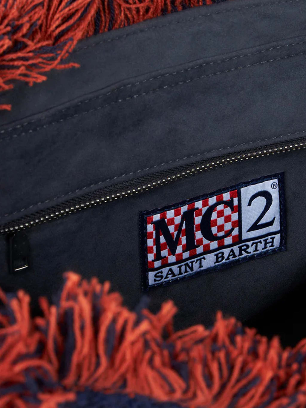MC2 Saint Barth wool Vanity tote bag — Orange check — view 5