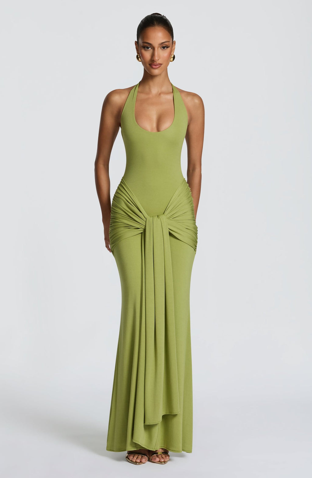 Robe longue Veneda — Olive