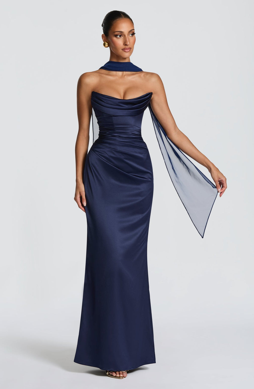 Abito lungo Vessa — Blu navy — vista 2