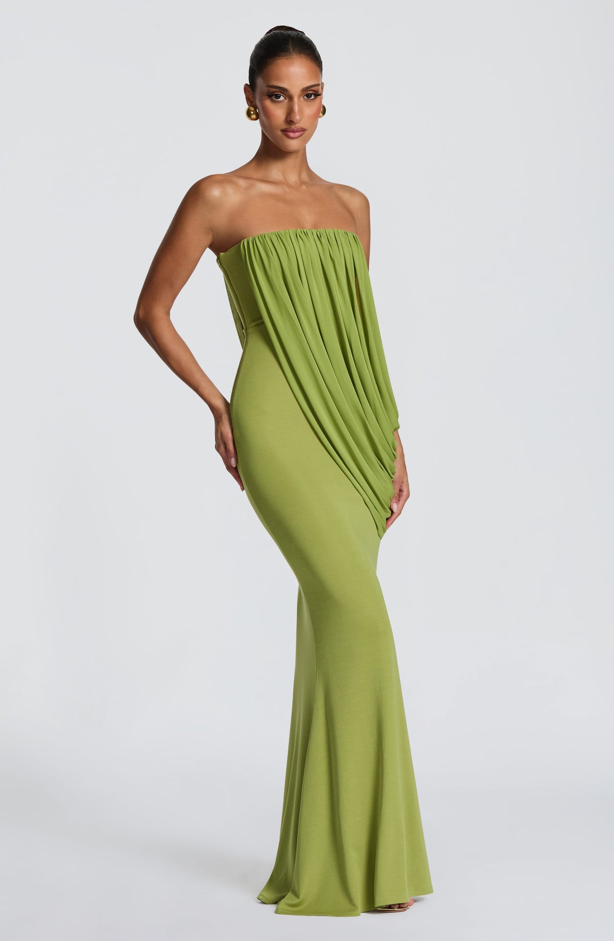 Robe longue Vienna — Olive — vue 3