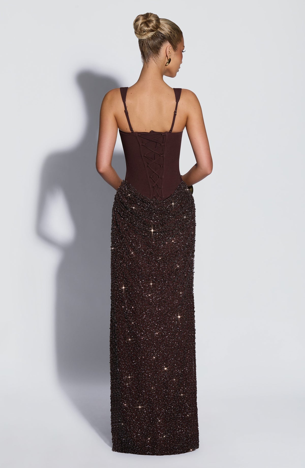 Robe longue Yeona — Prune — vue 2