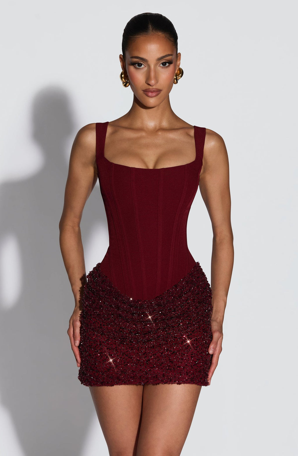 Robe courte Yeona — Bordeaux — vue 2