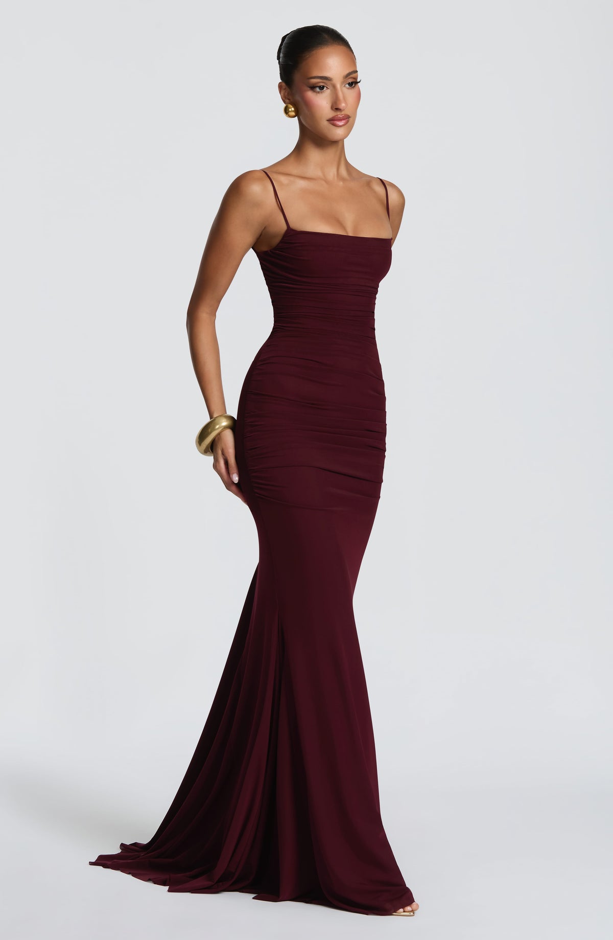 Robe de soirée Zaria — Rouge cerise — vue 3